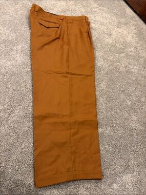 Steven Land Men's straight Dress Pants in Rust Brown